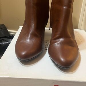 Alfani Elegant Brown Leather Ankle Boots